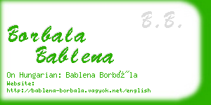 borbala bablena business card